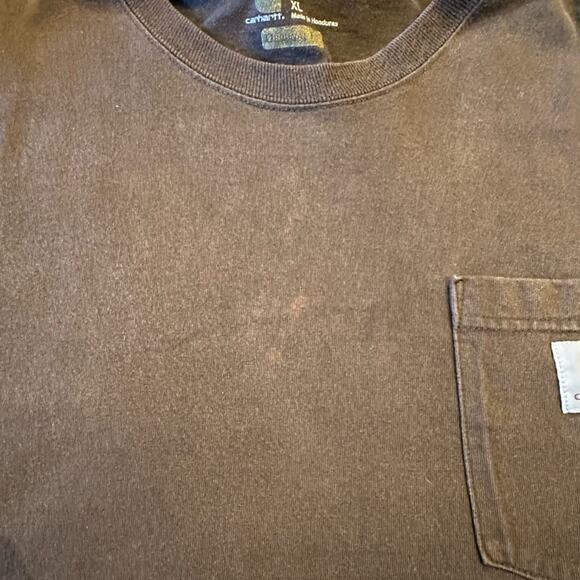 Carhartt Mens XL Brown Original Fit Short Sleeve T Shirt  in 100% Cotton - Picture 5 of 8